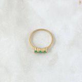 Trinity ring 1.85gr / T7 1/4 / Emeralds 33pts 18K Yellow Gold (Jewel) ©