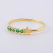 Channel Ring Star Emeralds 5pts 1.15g / T7 Yellow Gold 18K