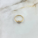 Crown Ring 1.9gr / T5 3/4 / White Zircons Yellow Gold ©