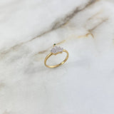 Crown Ring 1.95gr / Size 7 / White-Green Zircons Yellow Gold ©