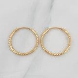 Candongas Aro Rayado 1.4 g / 3/4 in Oro Amarillo 18K