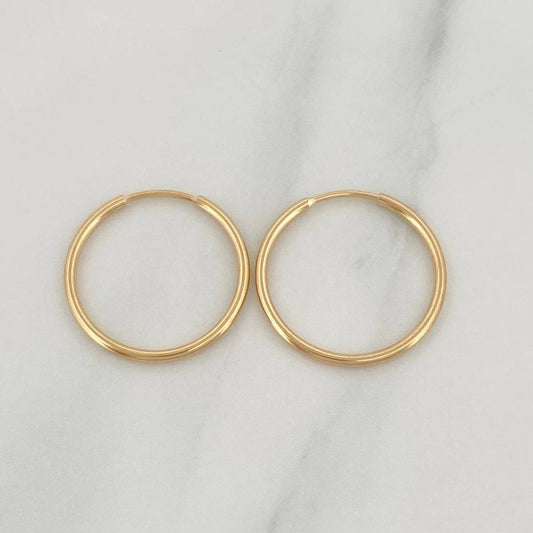 Candongas Mini Aro 0.8 g / 1/2 in Oro Amarillo 18K