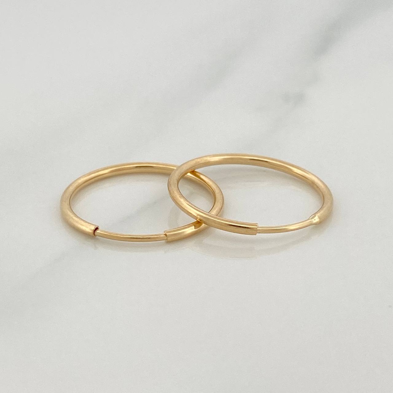 Candongas Mini Aro 0.8 g / 1/2 in Oro Amarillo 18K