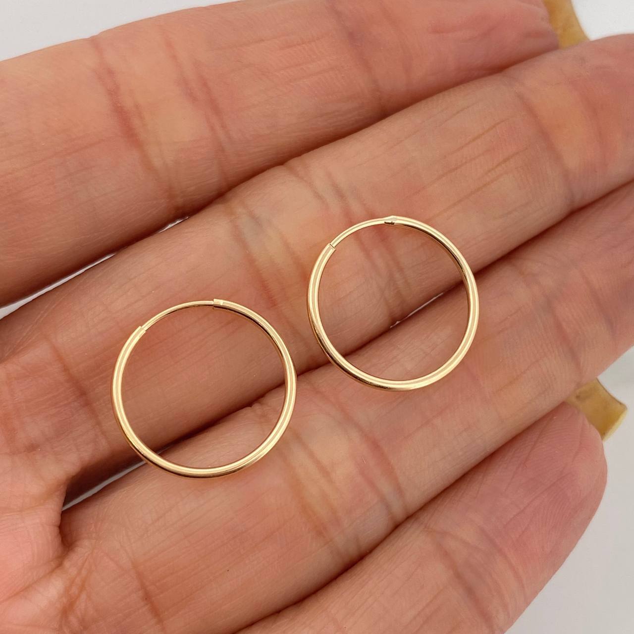 Candongas Mini Aro 0.8 g / 1/2 in Oro Amarillo 18K