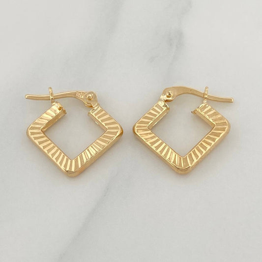 Candongas Rombo 1.7 g / 1/2 in Oro Amarillo 18K