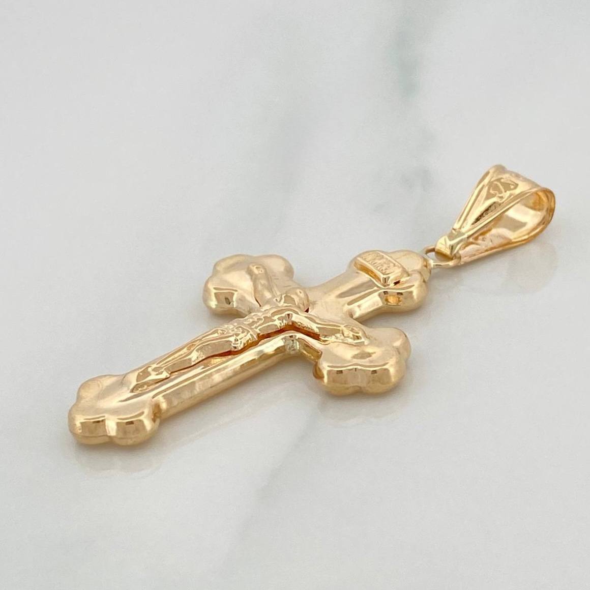 Pendant Cross Christ 1.9 g / 1 1/2 in Yellow Gold 18K
