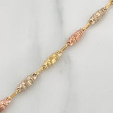 Rustic Cylinder Anklet 3.35 g / 9 3/4 in / 2.7 mm Three Golds 18K