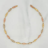 Rustic Cylinder Anklet 3.35 g / 9 3/4 in / 2.7 mm Three Golds 18K