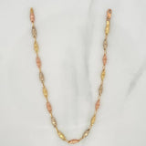 Rustic Cylinder Anklet 3.35 g / 9 3/4 in / 2.7 mm Three Golds 18K