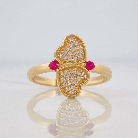Hearts Ring 2.65g / Size 7 1/4 Yellow Gold 18K