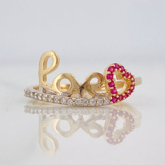 Love Ring 1.95g / Size 7 Two-Tone Yellow and White Gold 18K