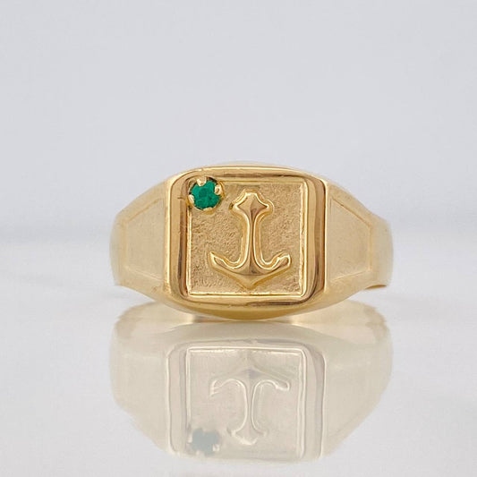 Anillo Sello Ancla 2.05g / T11 Oro Amarillo 18K