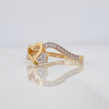 Heart Ring 2.35g / Size 5 3/4 Two-Tone Yellow White Gold 18K