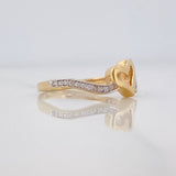 Heart Ring 2.35g / Size 5 3/4 Two-Tone Yellow White Gold 18K