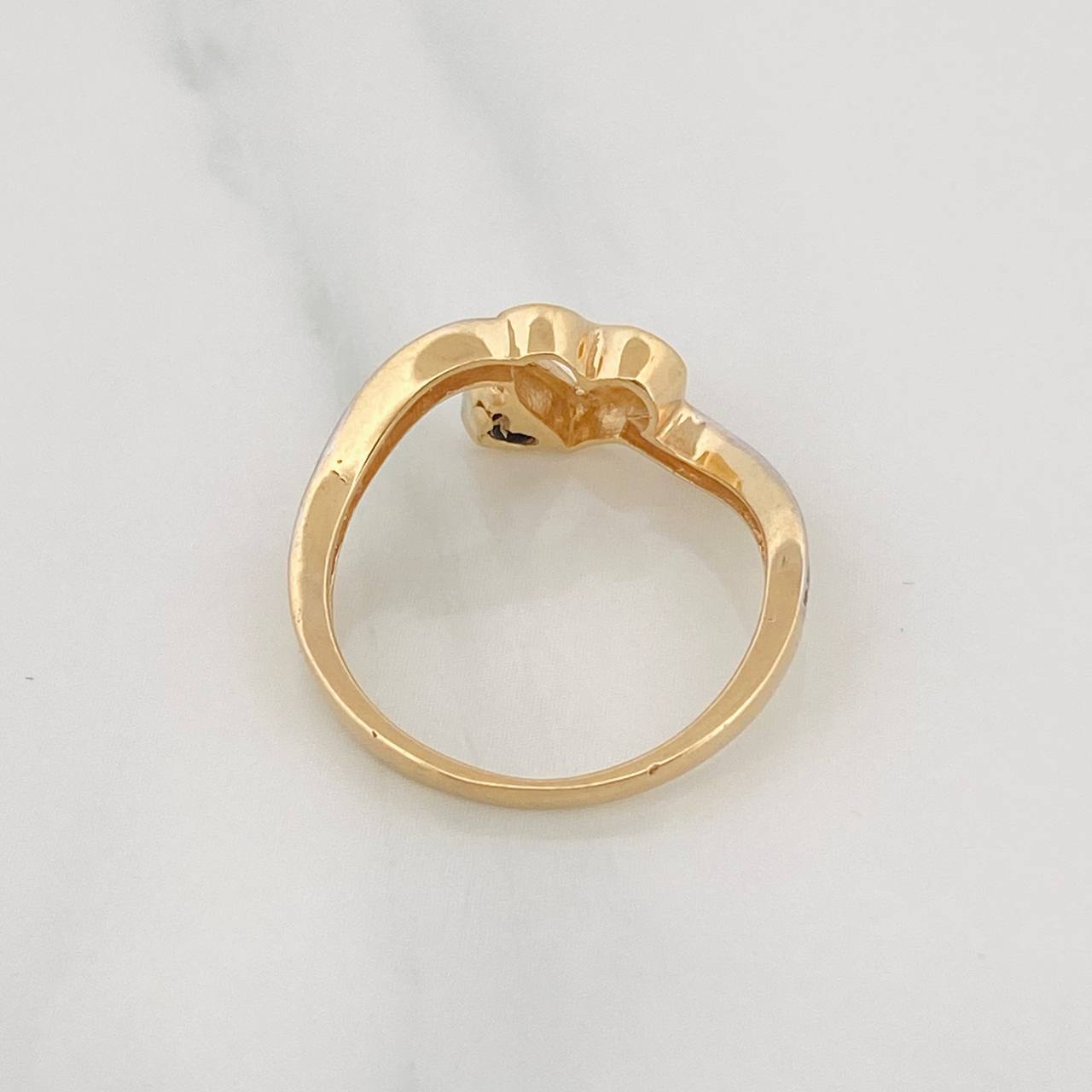 Heart Ring 2.35g / Size 5 3/4 Two-Tone Yellow White Gold 18K
