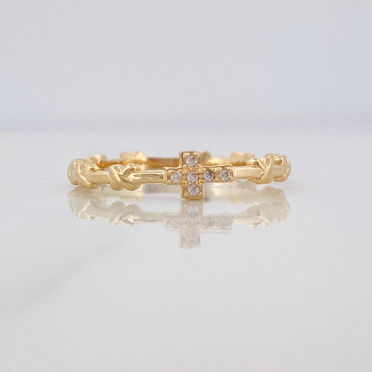 Cross Ring 1.8g / T8 1/4 Yellow Gold 18K