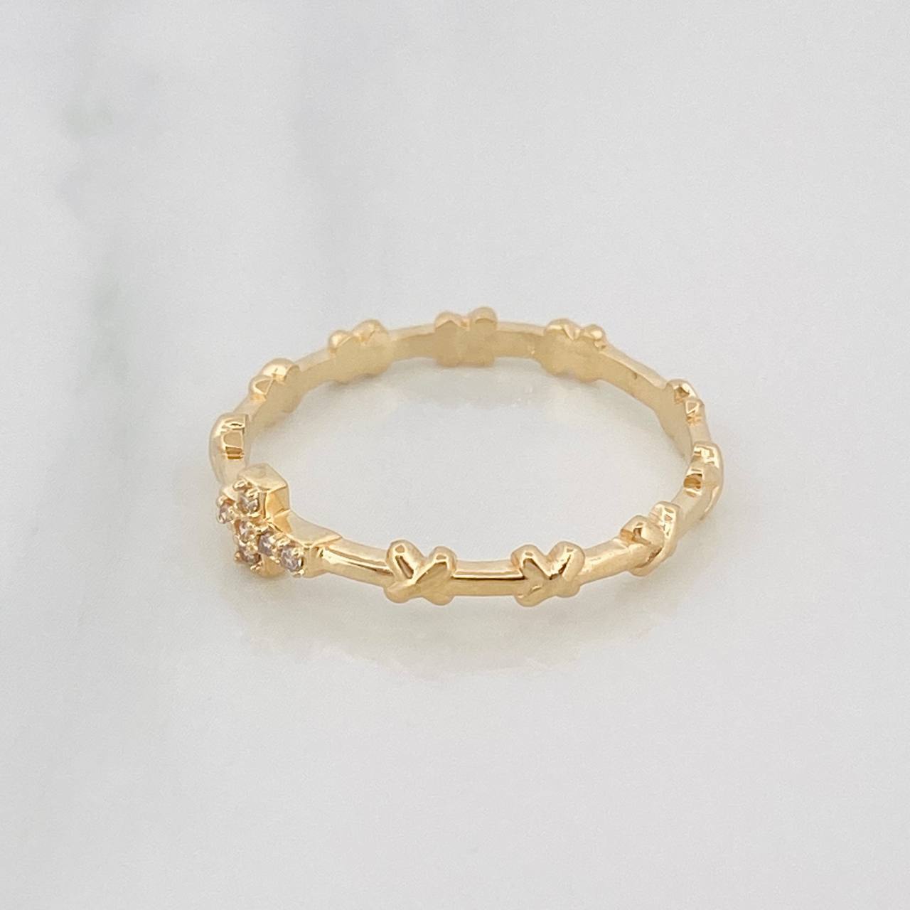 Cross Ring 1.8g / T8 1/4 Yellow Gold 18K