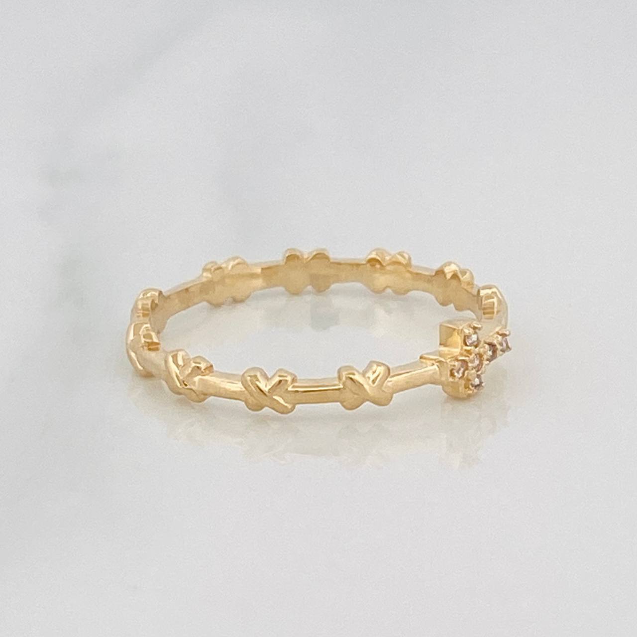 Cross Ring 1.8g / T8 1/4 Yellow Gold 18K