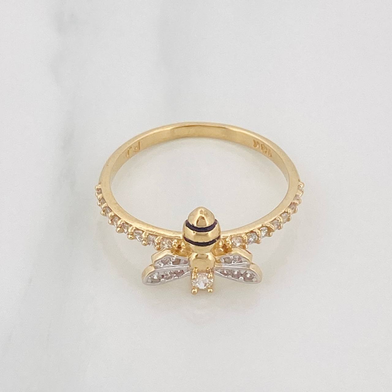 Bee Ring 2g / T6 3/4 Two Yellow White Gold 18K