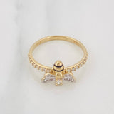 Bee Ring 2g / T6 3/4 Two Yellow White Gold 18K