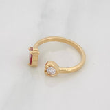 Hearts Ring 2.7g / Size 5 3/4 Yellow Gold 18K