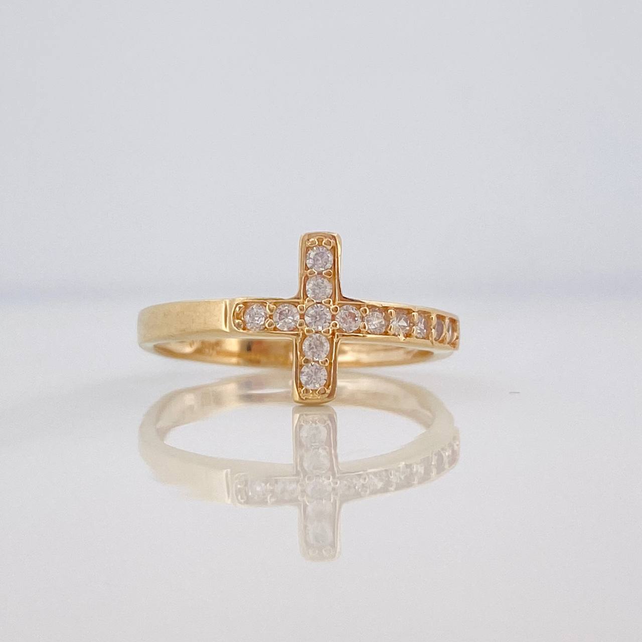 Cross Ring 1.8g / T6 Yellow Gold 18K