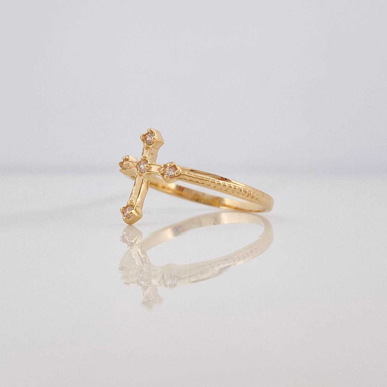 Anillo Cruz 1.7g / T6 1/4 Oro Amarillo 18K