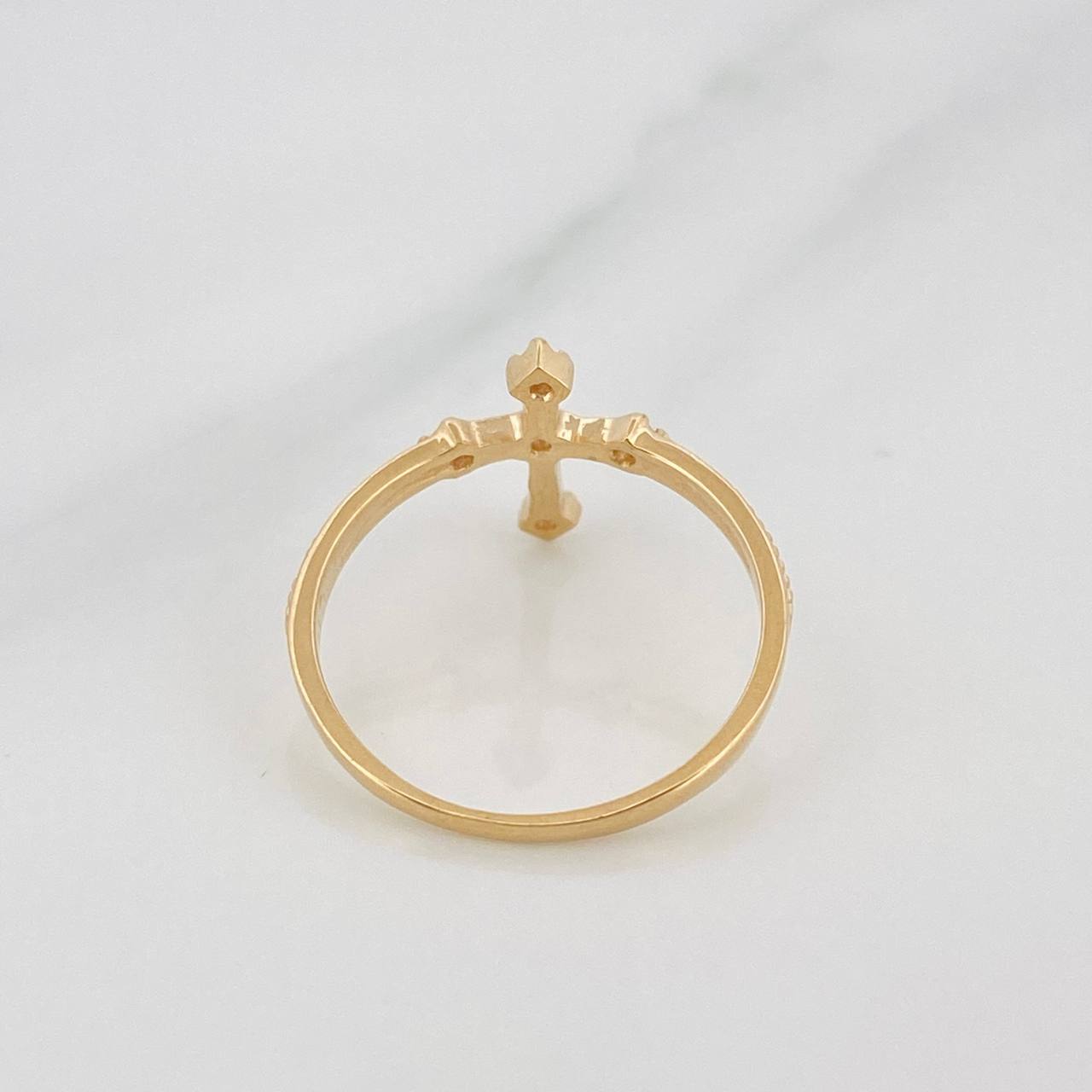 Anillo Cruz 1.7g / T6 1/4 Oro Amarillo 18K