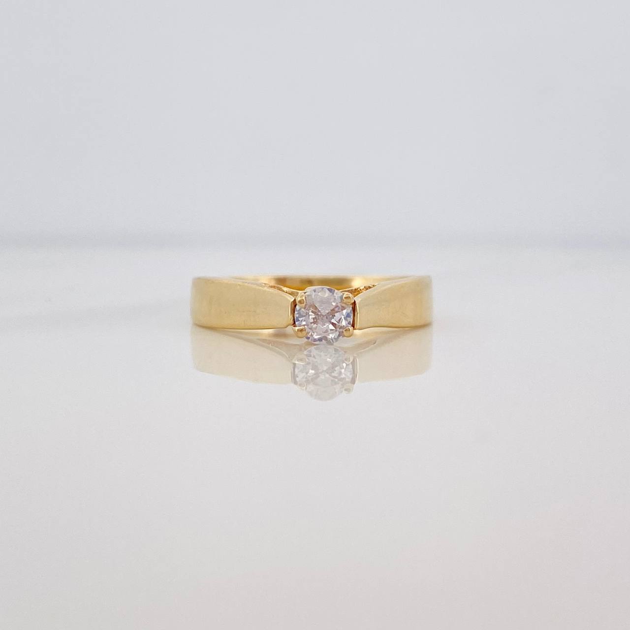 Solitaire Bridge Ring 3.35g / Size 7 1/4 Yellow Gold 18K
