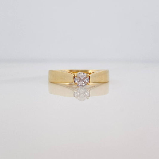 Anillo Solitario Puente 3.35g / T7 1/4 Oro Amarillo 18K