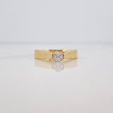 Solitaire Bridge Ring 3.35g / Size 7 1/4 Yellow Gold 18K