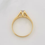 Solitaire Bridge Ring 3.35g / Size 7 1/4 Yellow Gold 18K