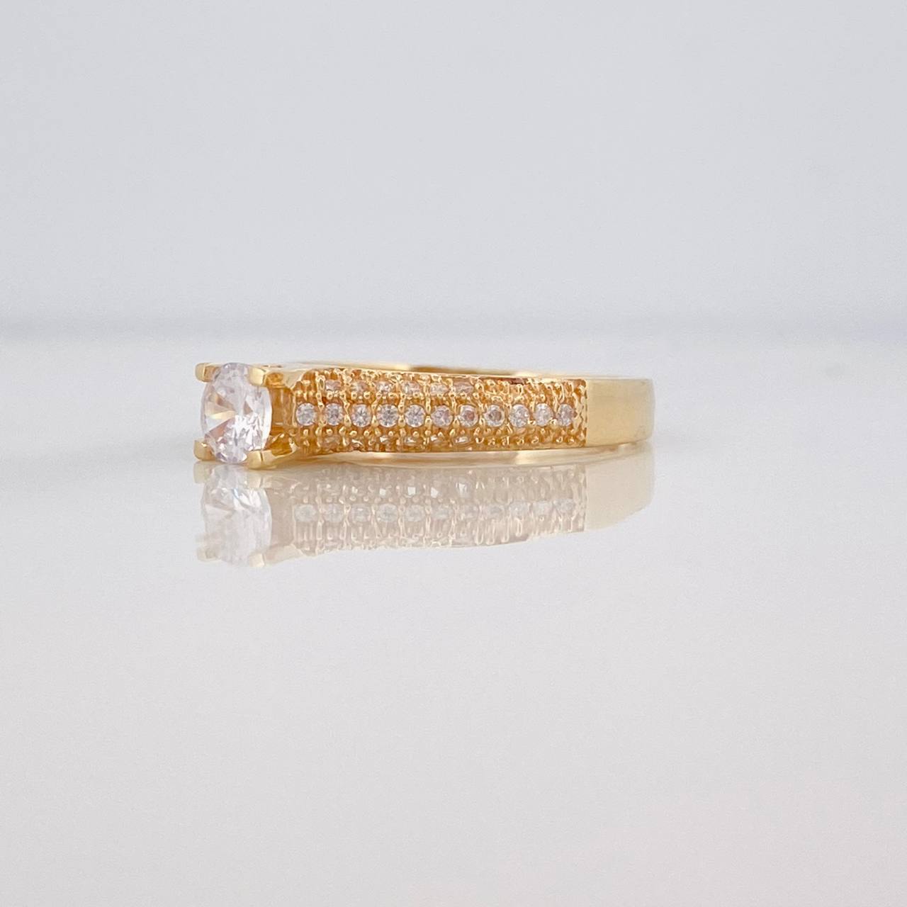 Solitaire Bridge Ring 2.95g / T6 Yellow Gold 18K