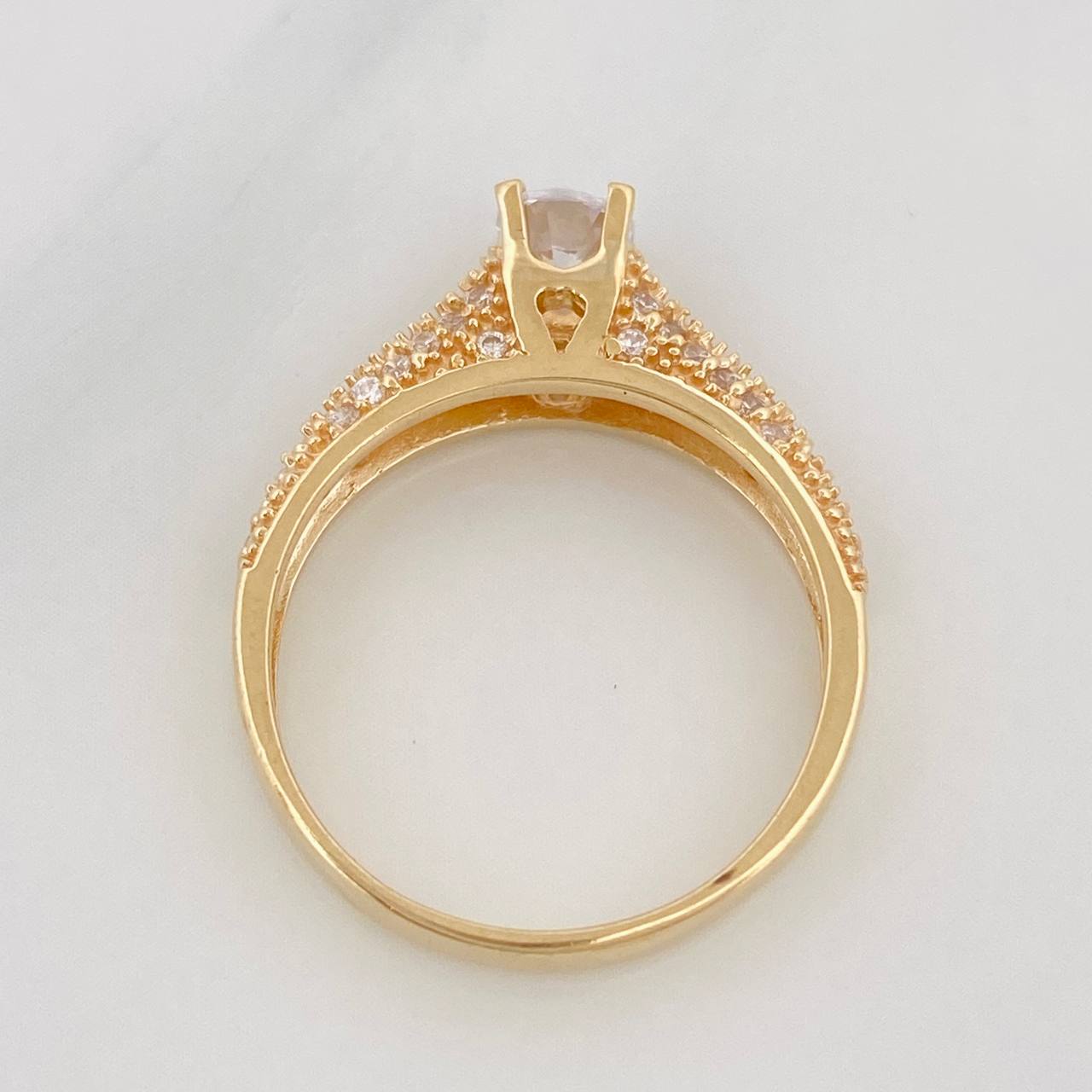Solitaire Bridge Ring 2.95g / T6 Yellow Gold 18K