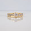 Solitaire Bridge Ring 2.25g / Size 6 3/4 Two-Tone Yellow White Gold 18K