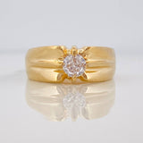 Solitaire Bow Tie Ring 6.8g / Size 9 1/2 Yellow Gold 18K