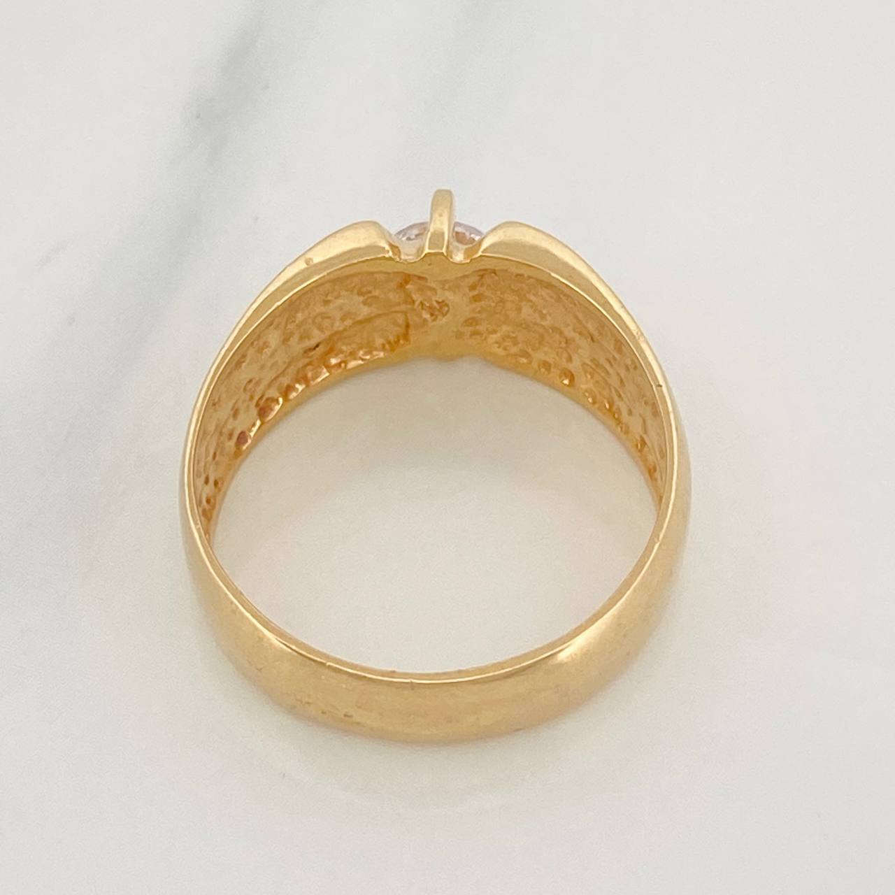 Solitaire Bow Tie Ring 6.8g / Size 9 1/2 Yellow Gold 18K