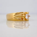 Solitaire Bow Tie Ring 6.8g / Size 9 1/2 Yellow Gold 18K
