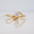 Solitaire Wave Ring 2.6g / T5 1/2 Yellow Gold 18K