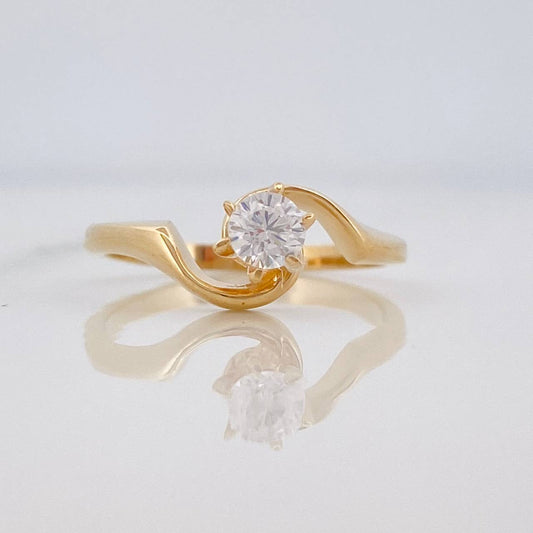 Anillo Solitario Ola 2.6g / T5 1/2 Oro Amarillo 18K