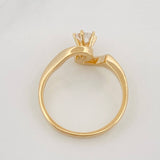 Solitaire Wave Ring 2.6g / T5 1/2 Yellow Gold 18K