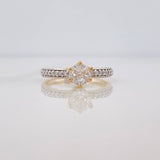 Solitaire Churumbela Ring 2.75g / T6 1/4 Two Yellow White Gold 18K