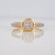 Square Halo Ring 3.5g / Size 7 1/4 Two-Tone Yellow and White Gold 18K