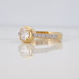 Square Halo Ring 3.5g / Size 7 1/4 Two-Tone Yellow and White Gold 18K