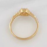Square Halo Ring 3.5g / Size 7 1/4 Two-Tone Yellow and White Gold 18K