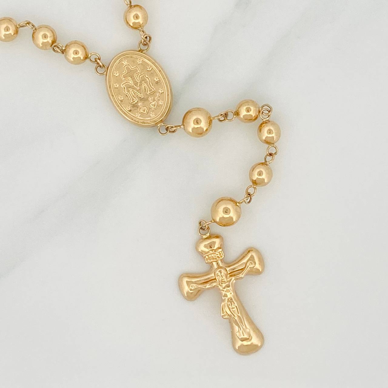 Rosario Virgen Milagrosa 12.2gr / 20 3/4 in / 6mm-5mm Oro Amarillo 18K $