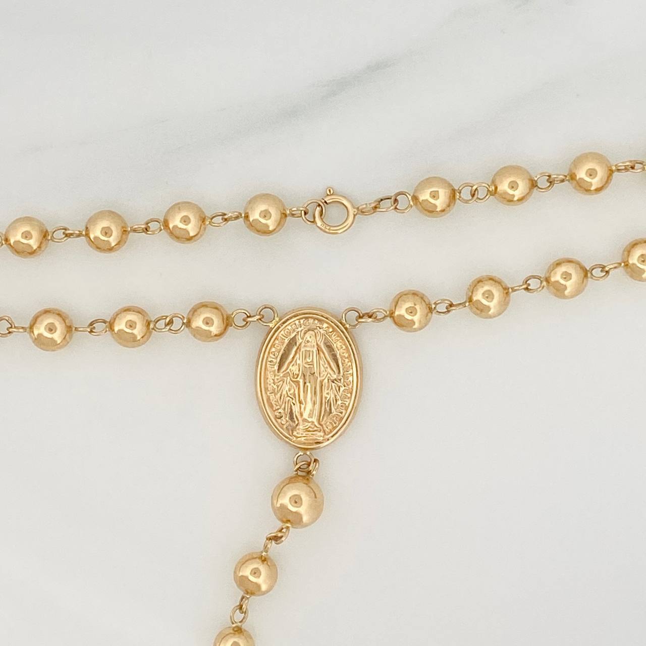 Rosario Virgen Milagrosa 12.2gr / 20 3/4 in / 6mm-5mm Oro Amarillo 18K $