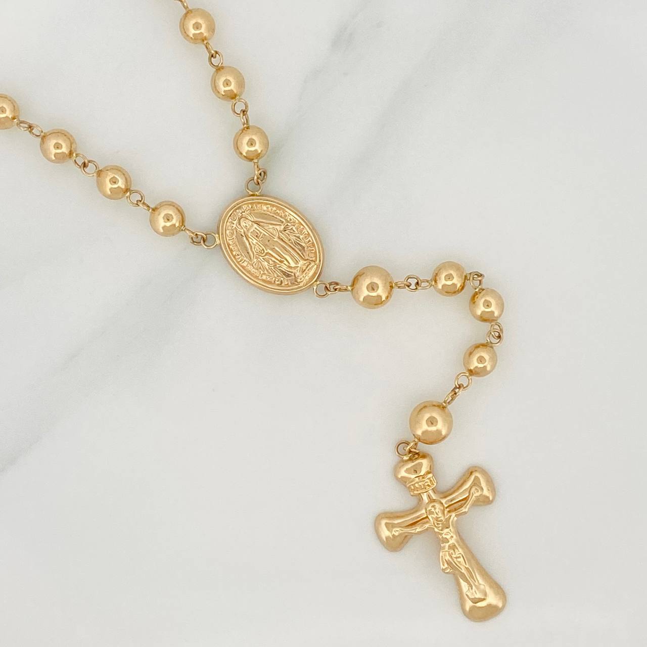 Rosario Virgen Milagrosa 12.2gr / 20 3/4 in / 6mm-5mm Oro Amarillo 18K $