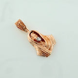 Pendant Christ Face 3.35gr / 2.8cm / Two Whites Rose Gold &