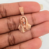 Pendant Christ Face 3.35gr / 2.8cm / Two Whites Rose Gold &